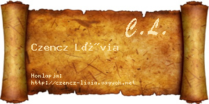 Czencz Lívia névjegykártya